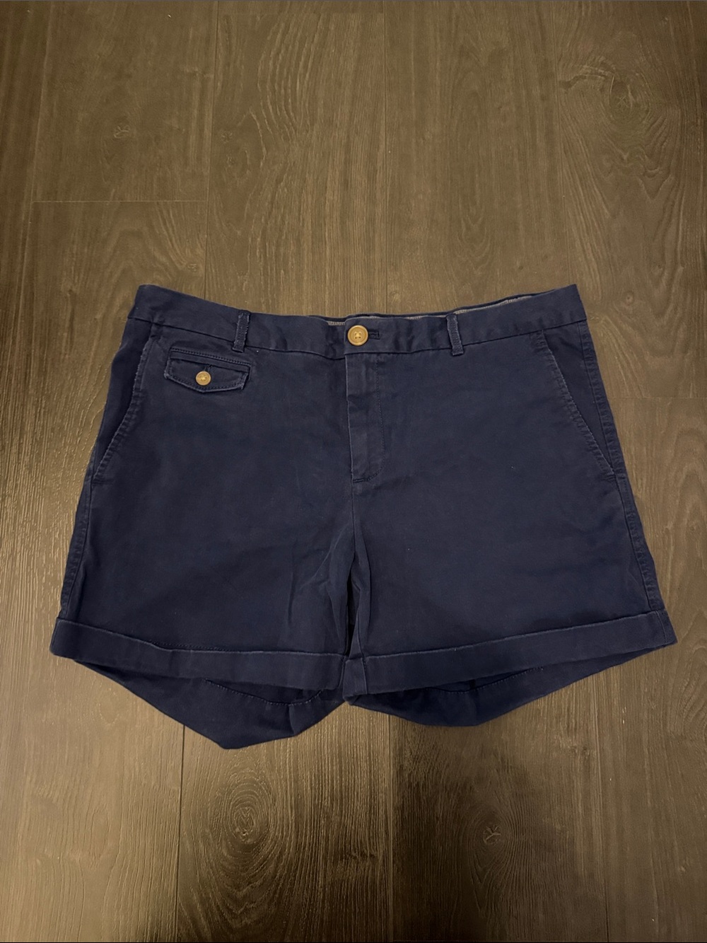Banana Republic - Women's Navy Cotton Blend Casual Shorts